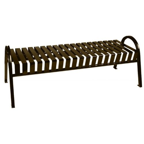 Witt Backless Outdoor Bench Brown Steel 5 Feet Curved W-M5-BBC-BN