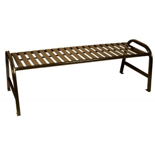 Witt Backless Outdoor Bench Brown Steel 5 Feet Straight W-M5-BBS-BN