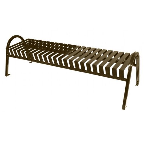 Witt Backless Outdoor Bench Brown Steel 6 Feet Curved W-M6-BBC-BN