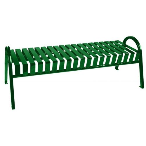 Witt Backless Outdoor Bench Green Steel 5 Feet Curved W-M5-BBC-GN