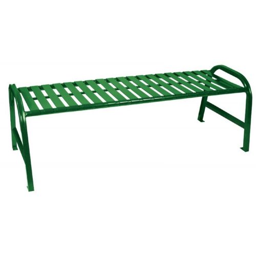 Witt Backless Outdoor Bench Green Steel 5 Feet Straight W-M5-BBS-GN