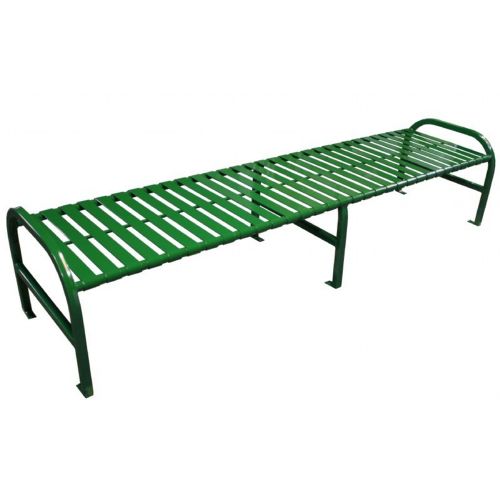 Witt Backless Outdoor Bench Green Steel 8 Feet Straight W-M8-BBS-GN