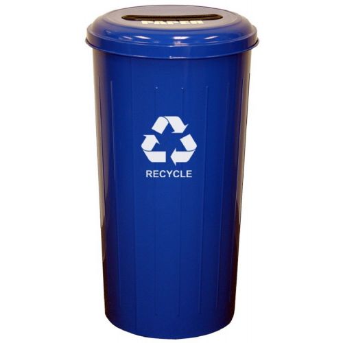 Witt Indoor Paper Collector 20 Gal. Recycle Blue Steel W-10-1ST-DB