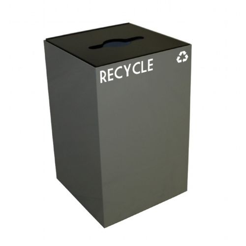 Witt Indoor Recycling Container 24 Gal. Slate Steel W-24GC04-SL