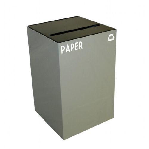 Witt Indoor Recycling Container 24 Gal. Slate Steel for Paper W-24GC02-SL