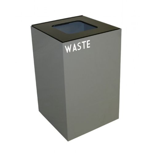 Witt Indoor Recycling Container 24 Gal. Slate Steel for Waste W-24GC03-SL