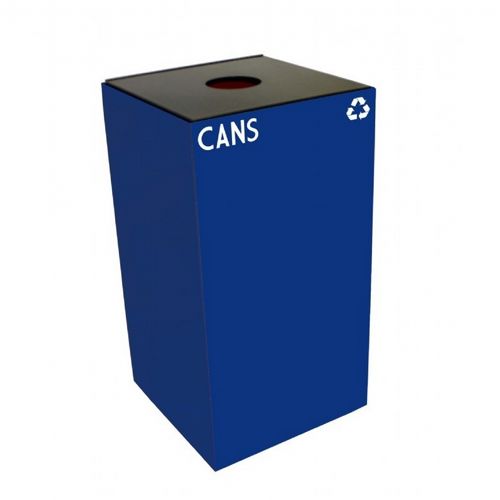 Witt Indoor Recycling Container 28 Gal. Blue Steel for Cans W-28GC01-BL