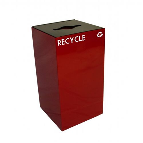 Witt Indoor Recycling Container 28 Gal. Scarlet Steel W-28GC04-SC
