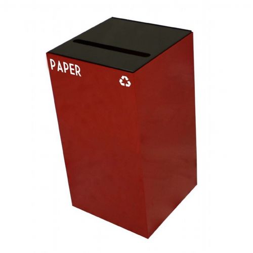 Witt Indoor Recycling Container 28 Gal. Scarlet Steel for Paper W-28GC02-SC