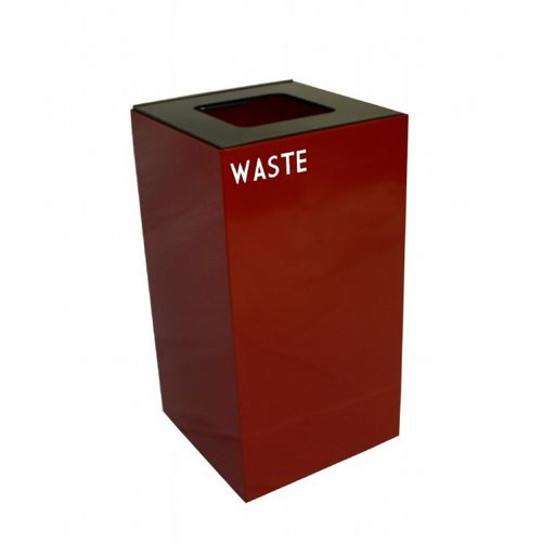 Witt Indoor Recycling Container 28 Gal. Scarlet Steel for Waste W-28GC03-SC