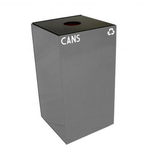 Witt Indoor Recycling Container 28 Gal. Slate Steel for Cans W-28GC01-SL