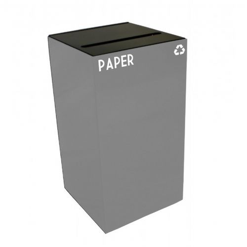 Witt Indoor Recycling Container 28 Gal. Slate Steel for Paper W-28GC02-SL