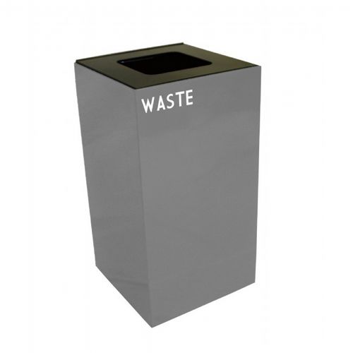 Witt Indoor Recycling Container 28 Gal. Slate Steel for Waste W-28GC03-SL
