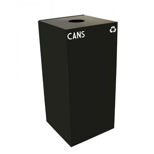 Witt Indoor Recycling Container 32 Gal. Charcoal Steel for Cans W-32GC01-CB