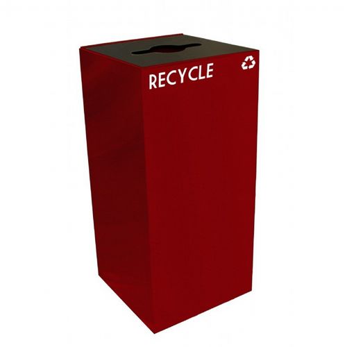 Witt Indoor Recycling Container 32 Gal. Scarlet Steel W-32GC04-SC