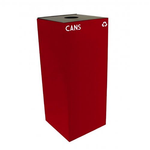 Witt Indoor Recycling Container 36 Gal. Scarlet Steel for Cans W-36GC01-SC