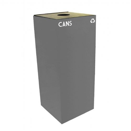 Witt Indoor Recycling Container 36 Gal. Slate Steel for Cans W-36GC01-SL