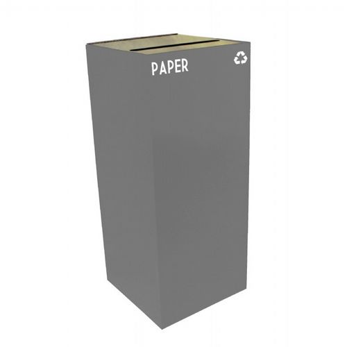 Witt Indoor Recycling Container 36 Gal. Slate Steel for Paper W-36GC02-SL