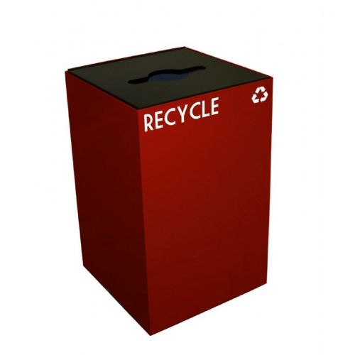 Witt Indoor Recycling Containers 24 Gal. Scarlet Steel W-24GC04-SC