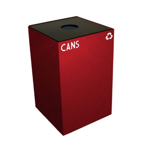 Witt Indoor Recycling Containers 24 Gal. Scarlet Steel for Cans W-24GC01-SC