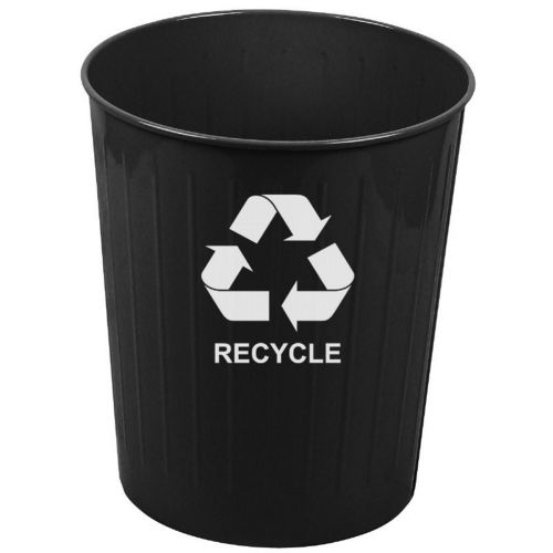 Witt Indoor Recycling Waste Basket Black Steel W-4BK-R
