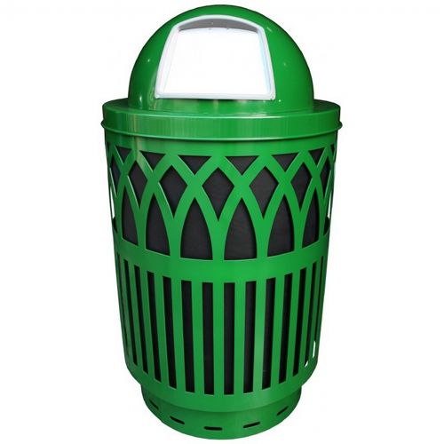 Witt Outdoor Covington Can 40 Gal. Green Steel with Dome Top W-COV40P-DT-GN