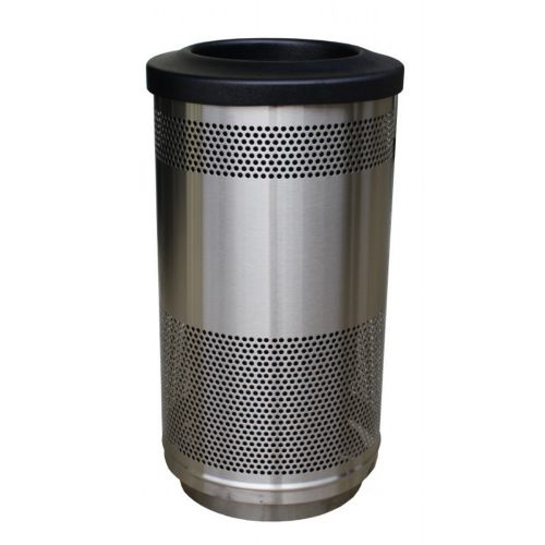 Witt Outdoor Perforated Receptacle 35 Gal. Stainless Steel W-SC35-01-SS-FT