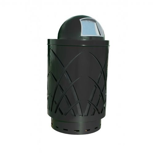 Witt Outdoor Sawgrass Can 40 Gal. Black Steel with Dome Top W-SAW40P-DT-BK