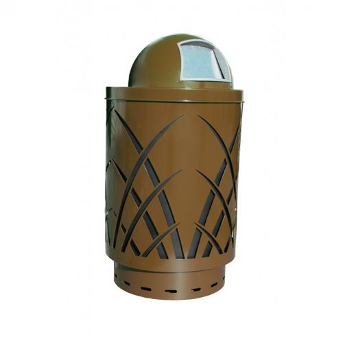 Witt Outdoor Sawgrass Can 40 Gal. Brown Steel with Dome Top W-SAW40P-DT-BN