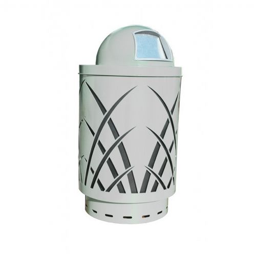 Witt Outdoor Sawgrass Can 40 Gal. Silver Steel with Dome Top W-SAW40P-DT-SLV