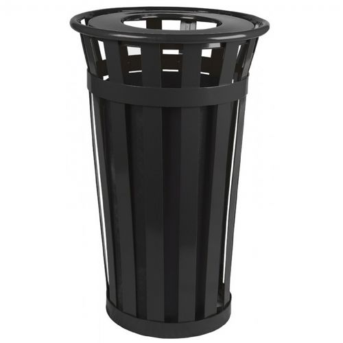 Witt Outdoor Trash Receptacle 24 Gal. Green Steel with Flat Top W-M2401-FT-GN