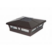 6x6 Aluminum Cambridge Solar Post Cap - Brown SLC771