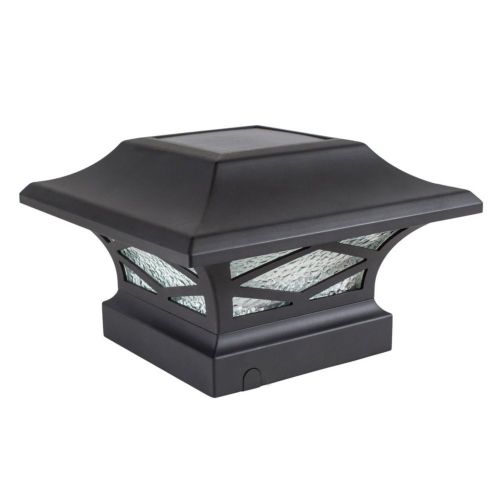 Kingsbridge Dual Lighted Solar Post Cap - Black SLK807-B