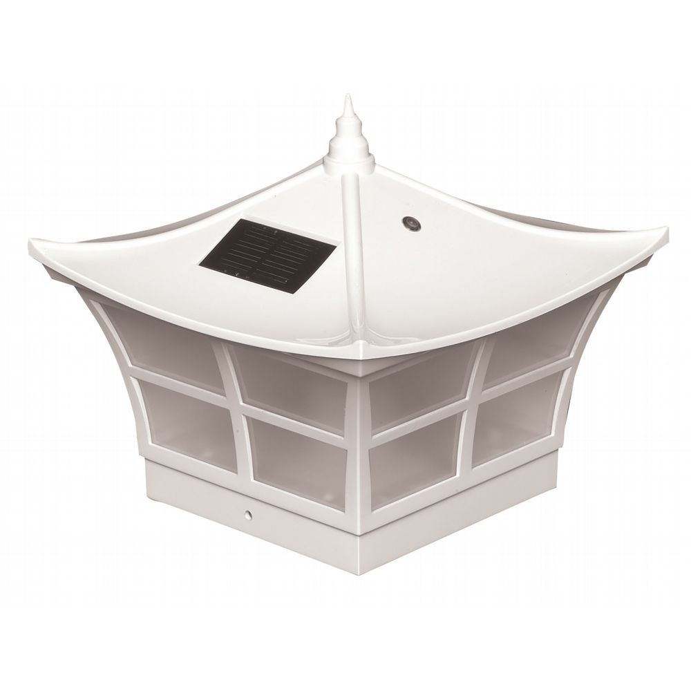 5x5 PVC Ambience Solar Post Cap White SL092W CozyDays
