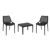 Air Conversation Set with Sky 24" Side Table Black S014109
