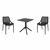 Air Dining Set with Sky 27" Square Table Black S014108