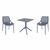 Air Dining Set with Sky 27" Square Table Dark Gray S014108