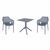 Air XL Dining Set with Sky 27" Square Table Dark Gray S007108