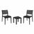 Ares Conversation Set with Ocean Side Table Black S009066-BLA #2