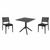 Ares Dining Set with Sky 31" Square Table Black S009106