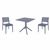 Ares Dining Set with Sky 31" Square Table Dark Gray S009106