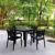 Ares Resin Outdoor Dining Table 31 inch Square Black ISP164-BLA #6