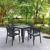 Ares Resin Outdoor Dining Table 31 inch Square Dark Gray ISP164-DGR #4