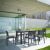Ares Resin Rectangle Outdoor Dining Set 7 Piece with Side Chairs Dark Gray ISP1861S