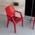 Arthur Glossy Polycarbonate Arm Chair Red ISP053-GRED #5