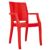 Arthur Glossy Polycarbonate Arm Chair Red ISP053