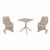 Bloom Dining Set with Sky 27" Square Table Taupe S048108