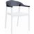 Carmen Dining Armchair White with Transparent Black Back ISP059