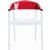 Carmen Dining Armchair White with Transparent Red Back ISP059-WHI-TRED #2