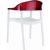Carmen Dining Armchair White with Transparent Red Back ISP059-WHI-TRED #4